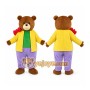 Brown Bear Yellow Coat Mascot Costume