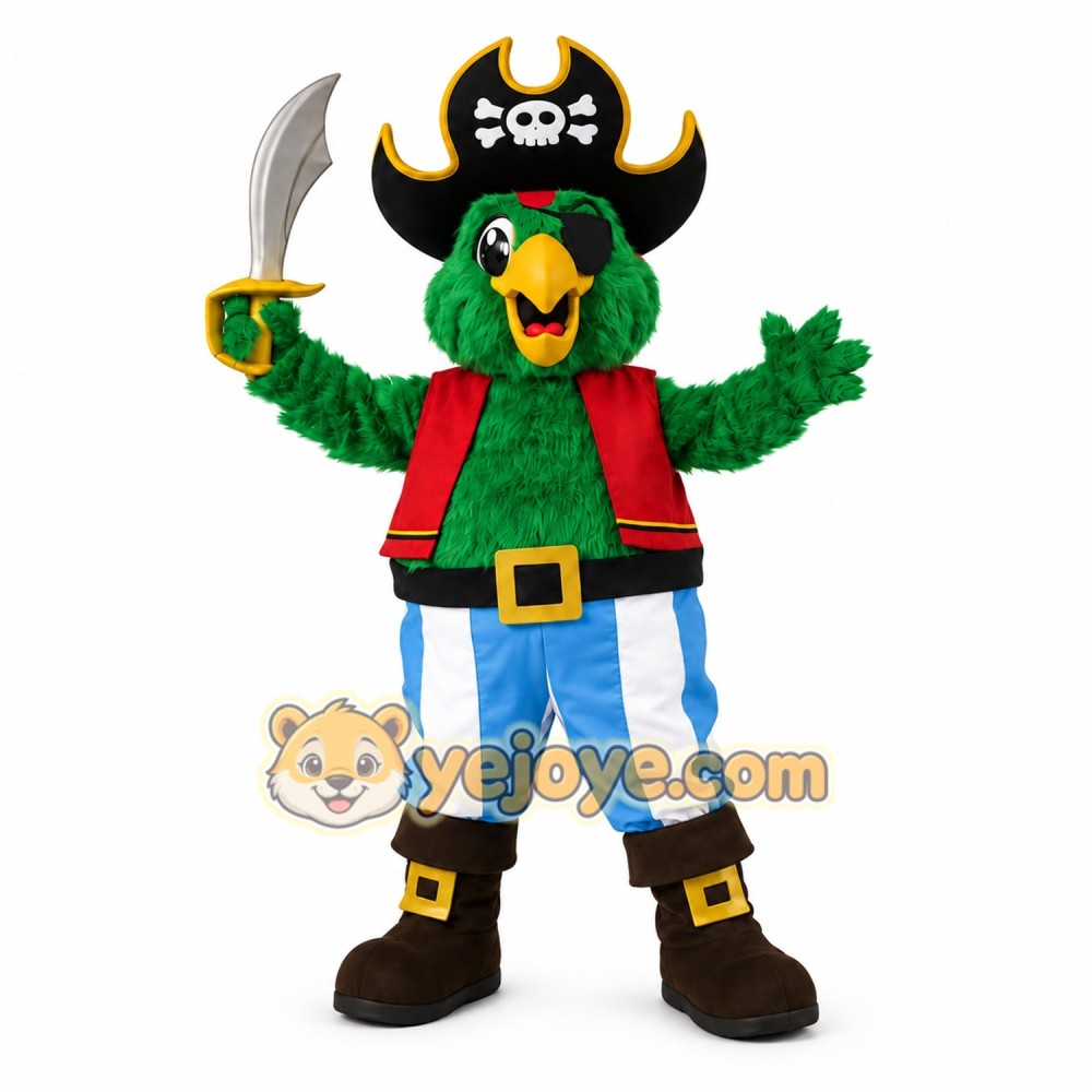 Pirate Parrot Mascot Costume Pirate Parrot Mascot Costume