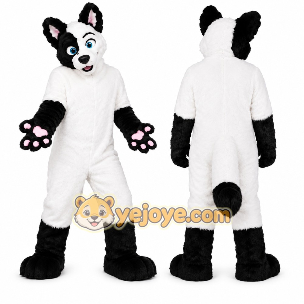 Black White Dog Mascot Costume
