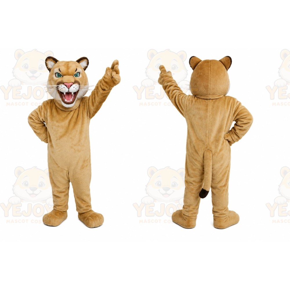 Tan Lion Mascot Costume