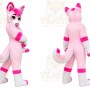 Pink Cat Mascot Costume