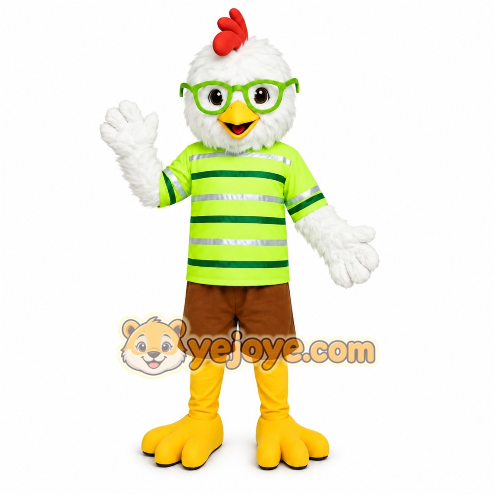 Green Rooster Mascot Costume Green Rooster Mascot Costume
