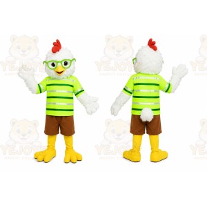 Green Rooster Mascot Costume