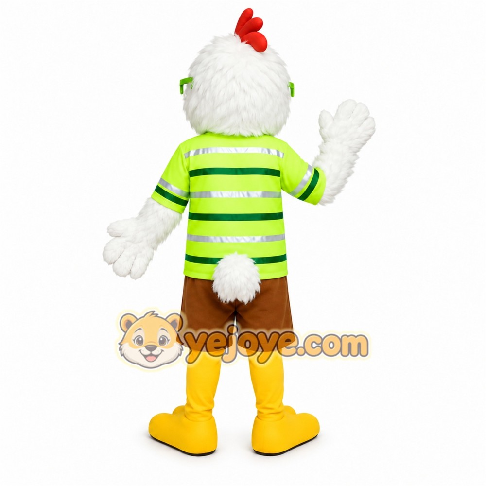 Green Rooster Mascot Costume Green Rooster Mascot Costume