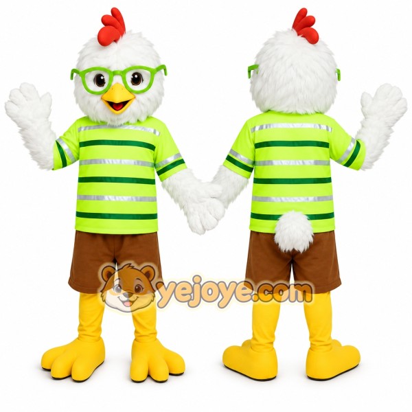 Green Rooster Mascot Costume
