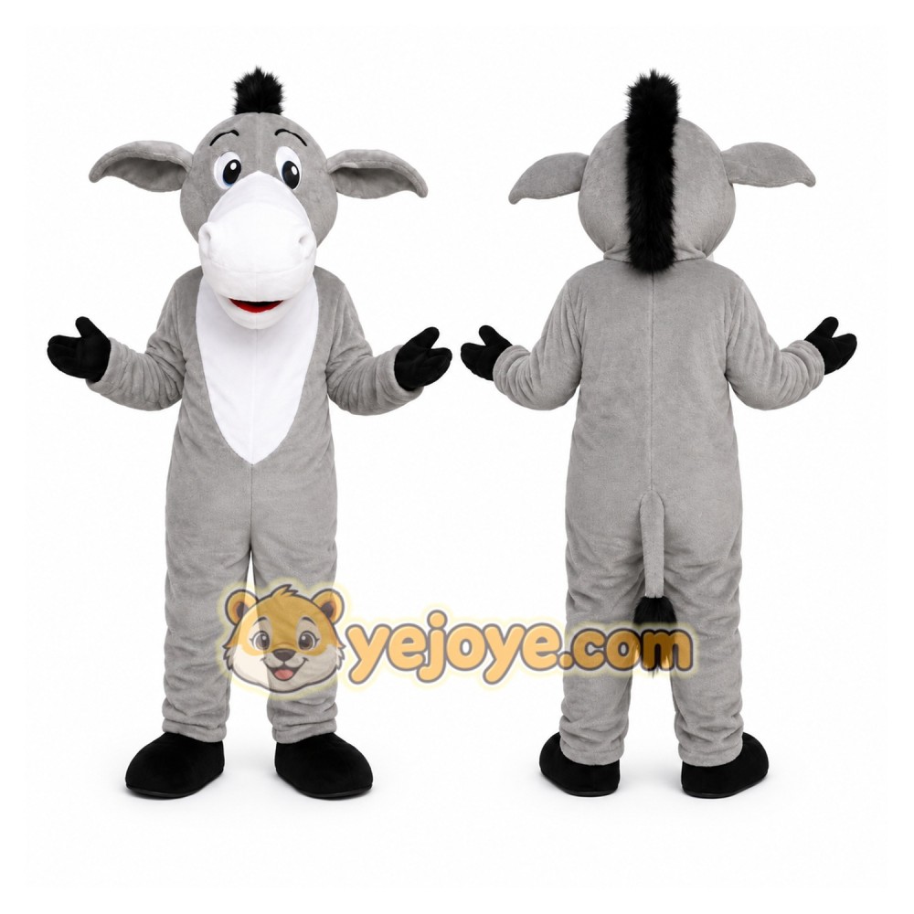 Gray Donkey Mascot Costume Gray Donkey Mascot Costume