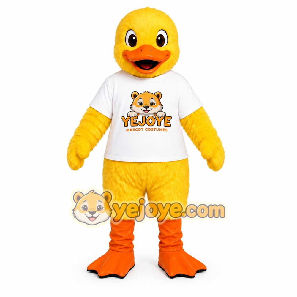 Yellow Duck Shirt Mascot Costume
