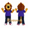 Lion Purple Shirt Mascot Costume Lion Purple Shirt Mascot Costume