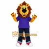 Lion Purple Shirt Mascot Costume Lion Purple Shirt Mascot Costume