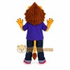 Lion Purple Shirt Mascot Costume Lion Purple Shirt Mascot Costume