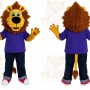 Lion Purple Shirt Mascot Costume