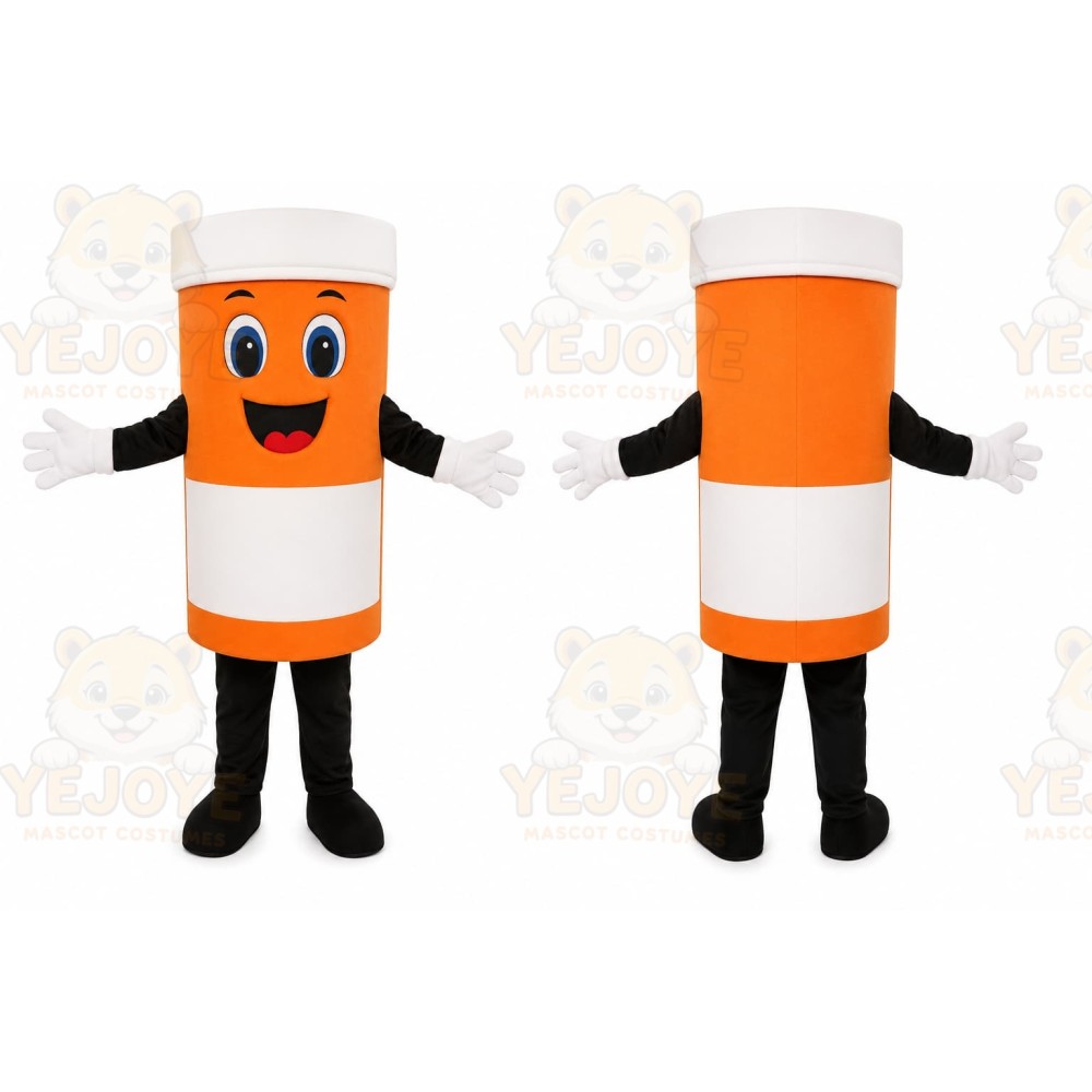 Orange Tube Mascot Costume