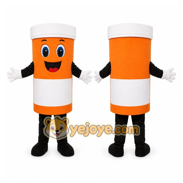 Orange Tube Mascot Costume