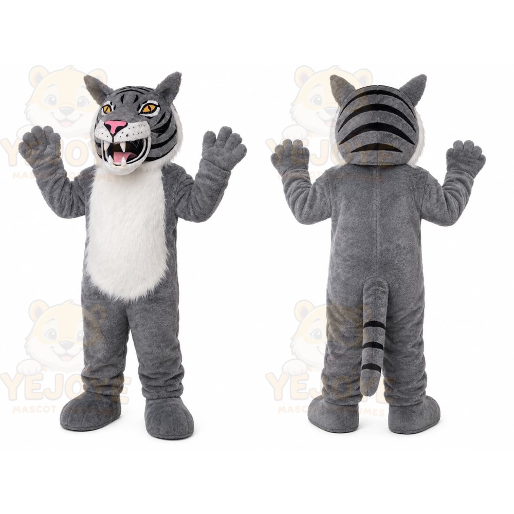 Gray Tiger Mascot Costume