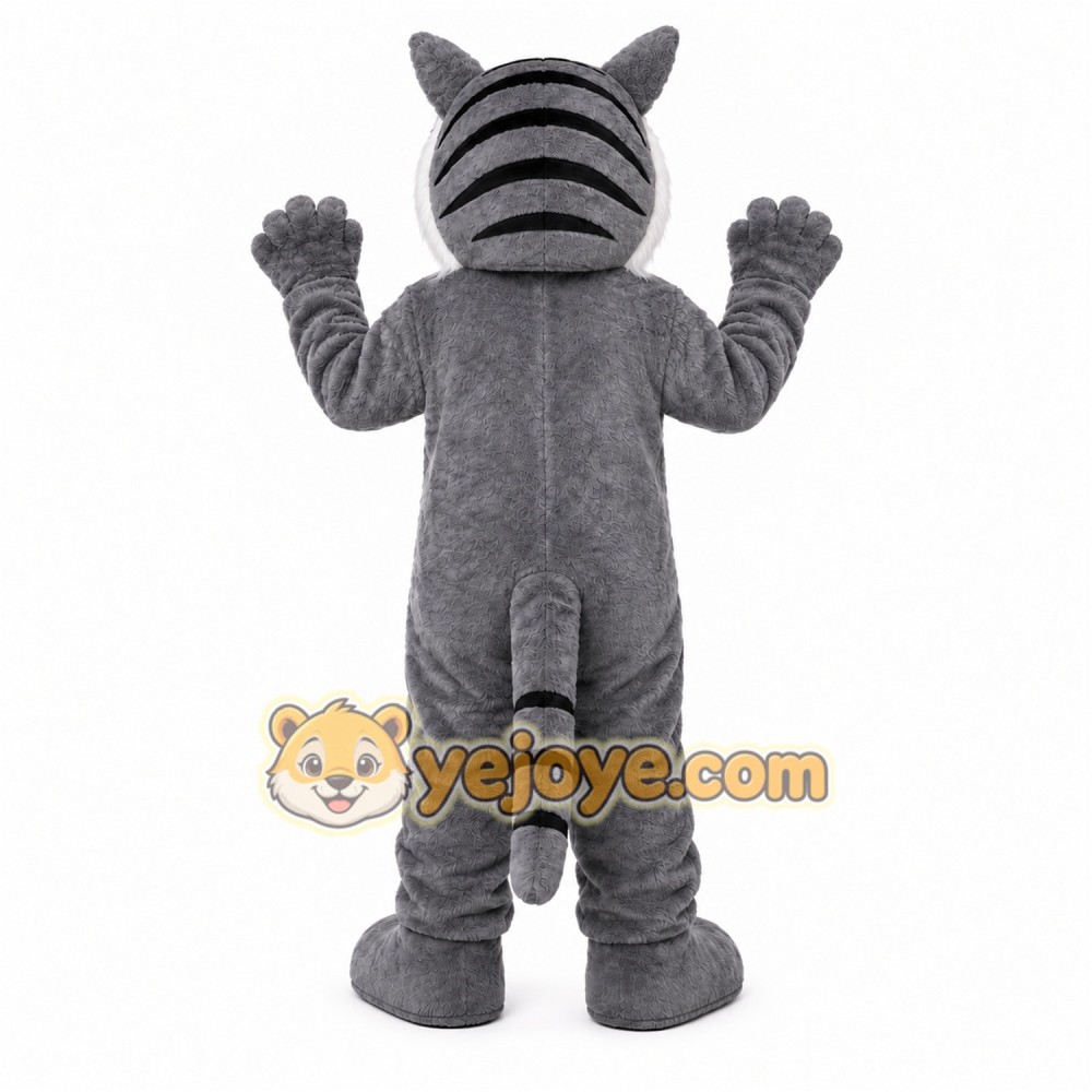 Gray Tiger Mascot Costume Gray Tiger Mascot Costume