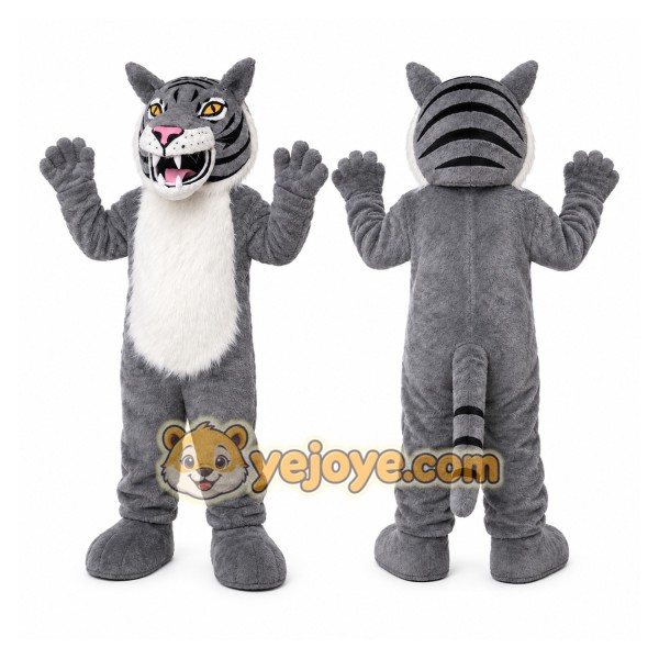 Gray Tiger Mascot Costume