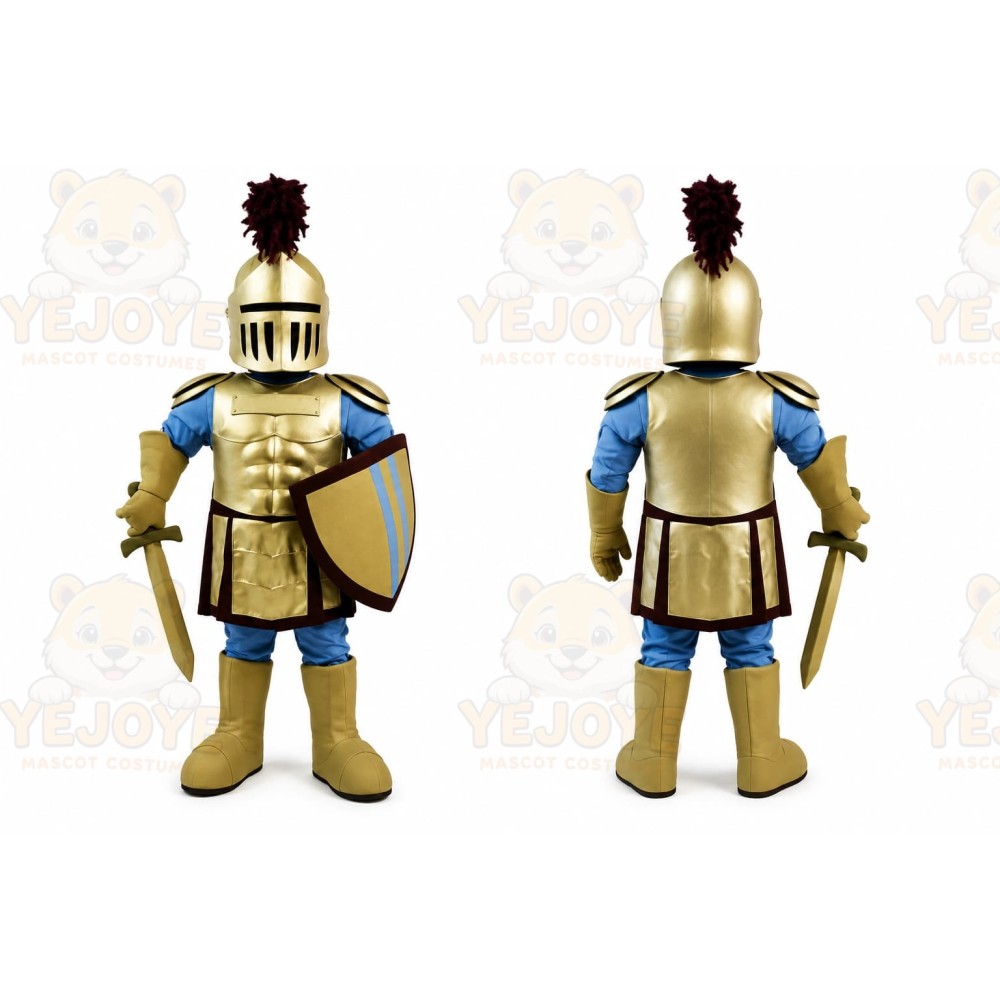 Gold Knight Mascot Costume