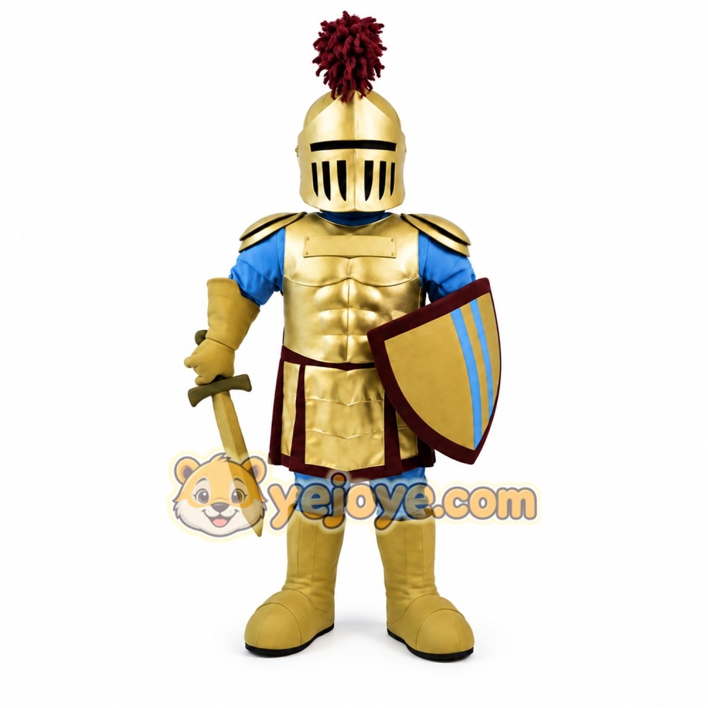 Gold Knight Mascot Costume Gold Knight Mascot Costume