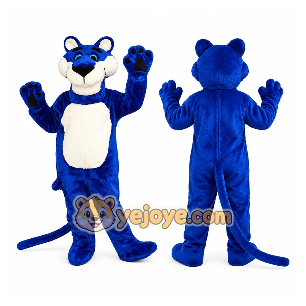 Blue Tiger Mascot Costume Blue Tiger Mascot Costume