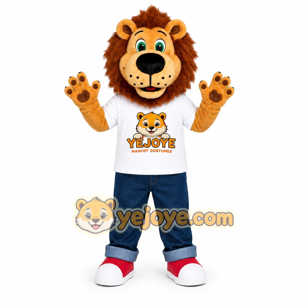 Lion White Shirt Mascot Costume