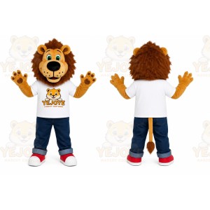 Lion White Shirt Mascot Costume