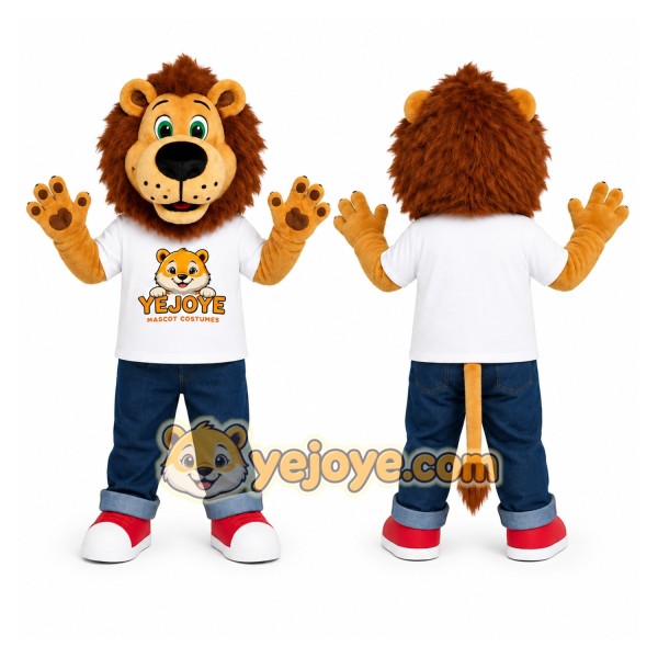 Lion White Shirt Mascot Costume