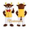 Bull Yellow Vest Mascot Costume Bull Yellow Vest Mascot Costume