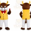 Bull Yellow Vest Mascot Costume