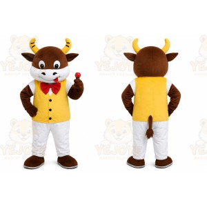 Bull Yellow Vest Mascot Costume