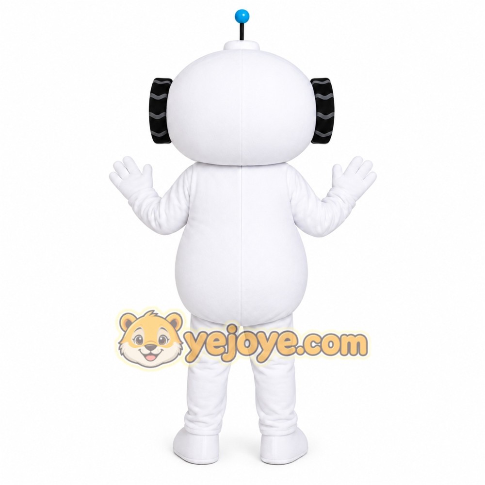 White Robot Mascot Costume White Robot Mascot Costume