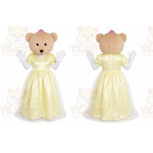 Bear Yellow Dress Mascot Costume