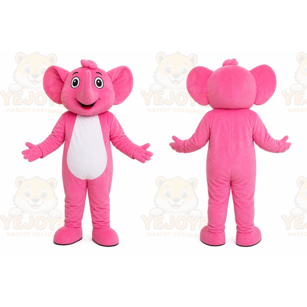 Pink Elephant Mascot Costume