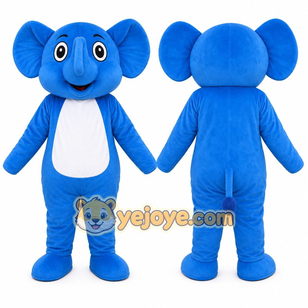 Blue Elephant Mascot Costume Blue Elephant Mascot Costume