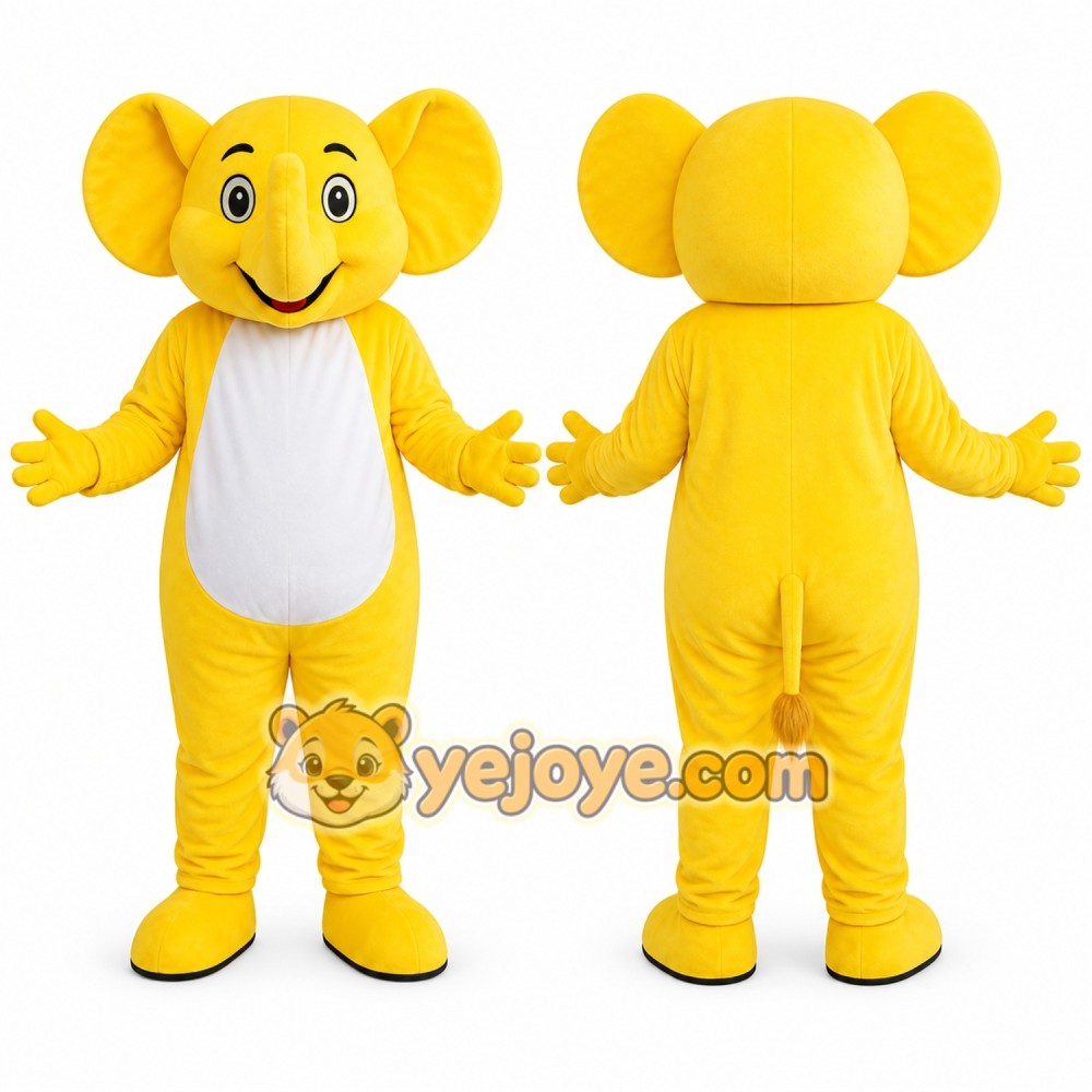 Yellow Elephant Mascot Costume