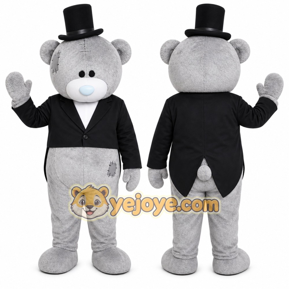 Top Hat Bear Mascot Costume Top Hat Bear Mascot Costume