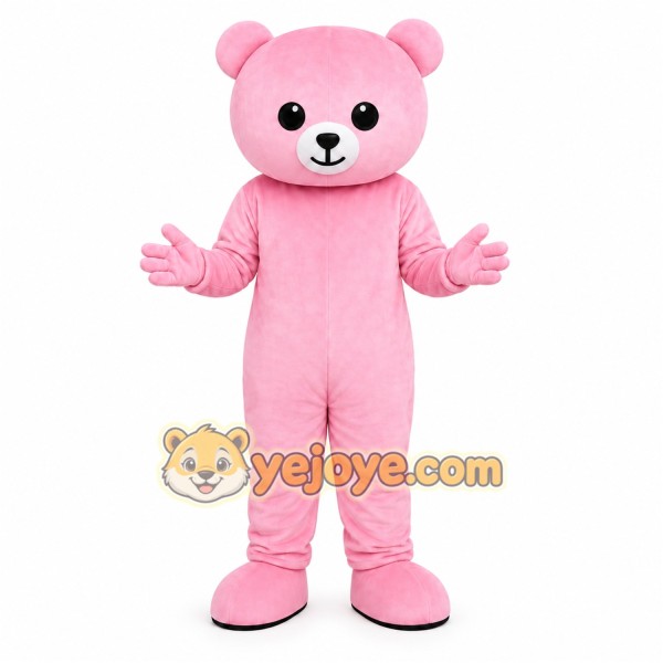 Pink Bear Mascot Costume
