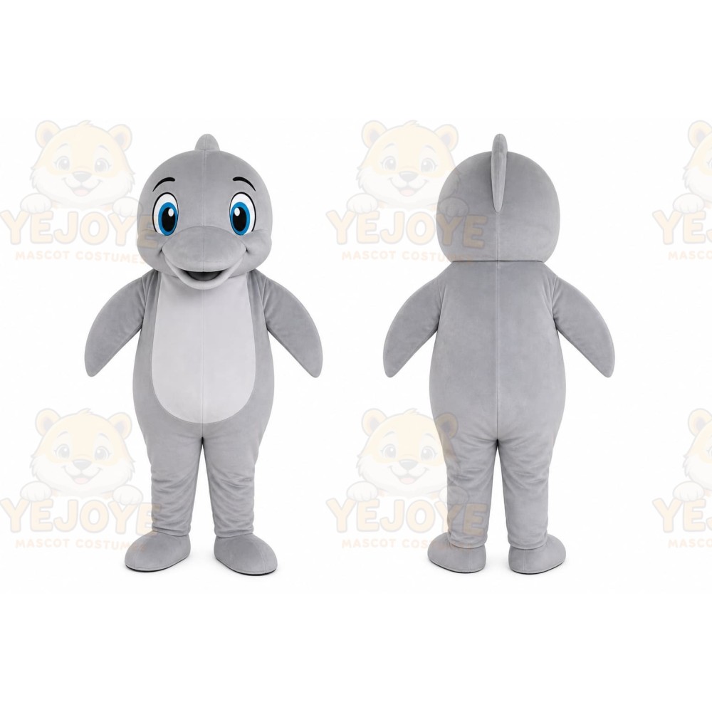 Gray Dolphin Mascot Costume