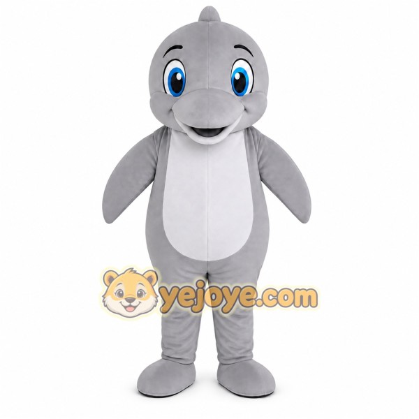 Gray Dolphin Mascot Costume