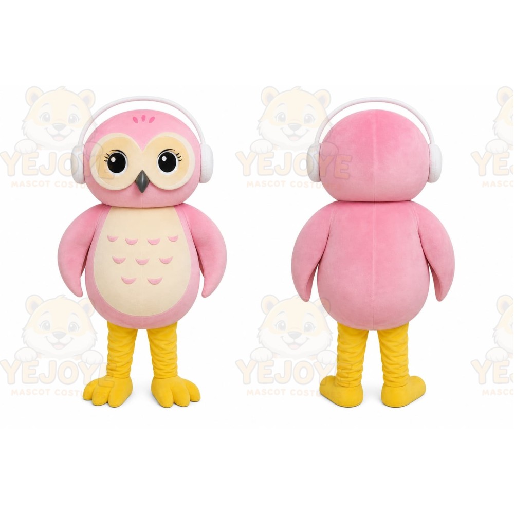 Pink Owl Mascot Costume