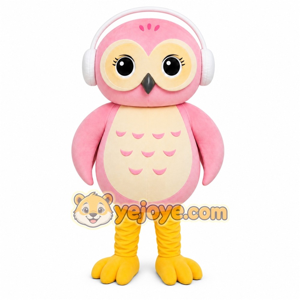 Pink Owl Mascot Costume Pink Owl Mascot Costume