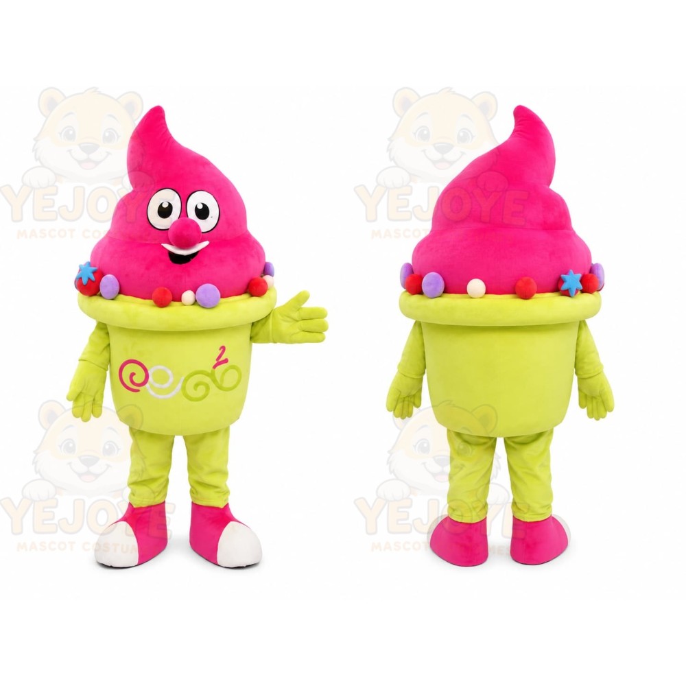 Pink Ice Cream Mascot Costume