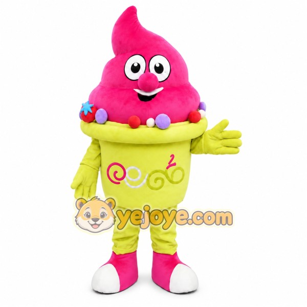 Pink Ice Cream Mascot Costume Pink Ice Cream Mascot Costume