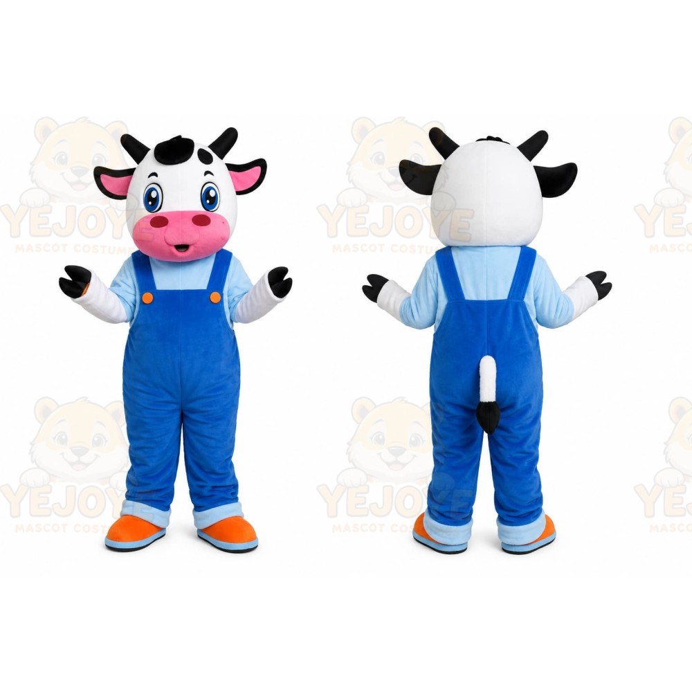 Cow Overalls Mascot Costume