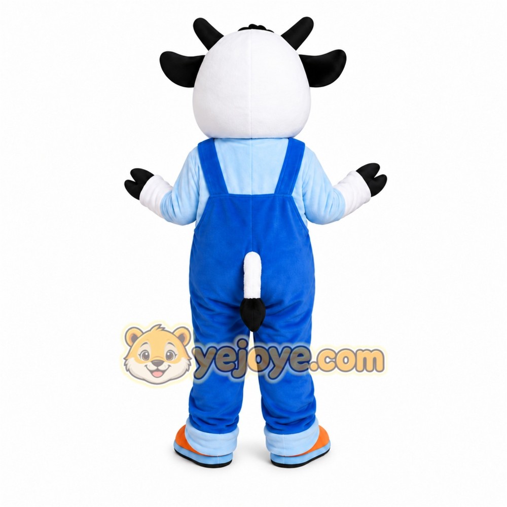 Cow Overalls Mascot Costume