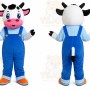 Cow Overalls Mascot Costume