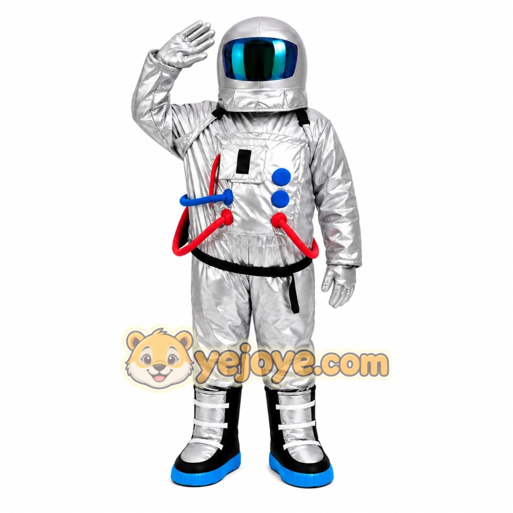 Silver Astronaut Mascot Costume Silver Astronaut Mascot Costume