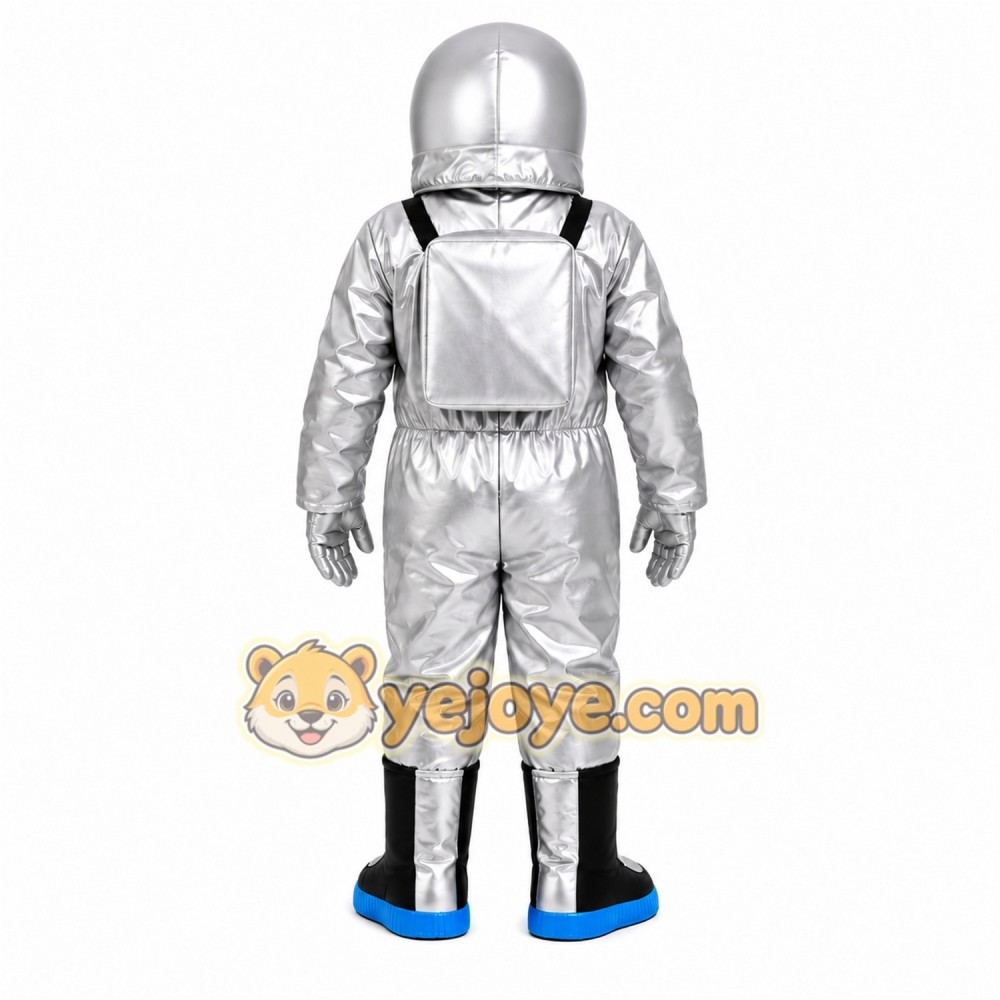 Silver Astronaut Mascot Costume Silver Astronaut Mascot Costume