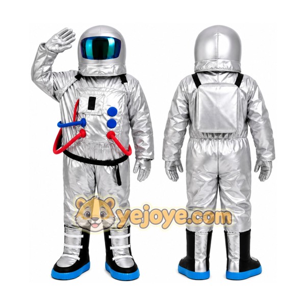 Silver Astronaut Mascot Costume