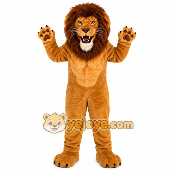 Tan Lion Mascot Costume