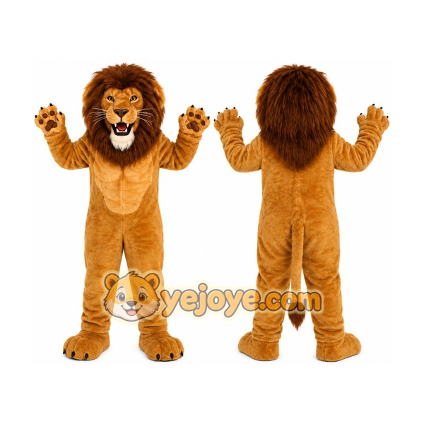 Tan Lion Mascot Costume